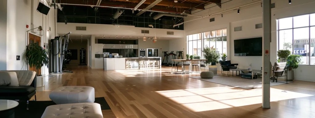 a modern private training gym in santa monica boasts sleek, high-tech fitness equipment and spacious, well-organized studio amenities, creating an inspiring atmosphere for focused workouts and measurable progress.