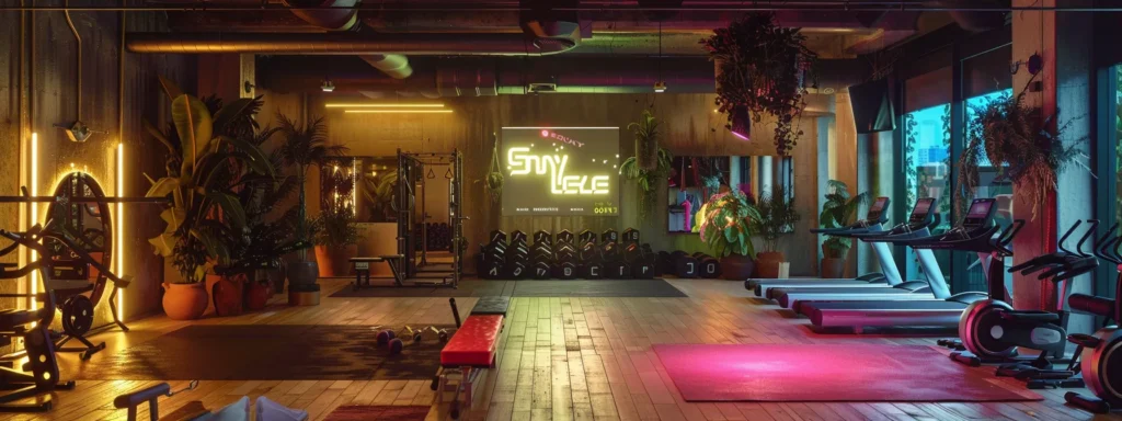 a vibrant and energetic private training gym in santa monica, filled with engaged individuals participating in dynamic workouts, accented by motivational decor and an atmosphere of camaraderie that emphasizes community support and fitness commitment.