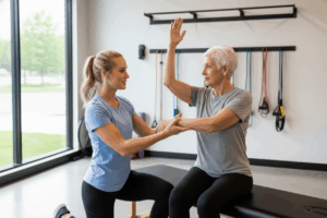 Personal training in Los Angeles with dedicated coach providing one-on-one exercise instruction and form correction