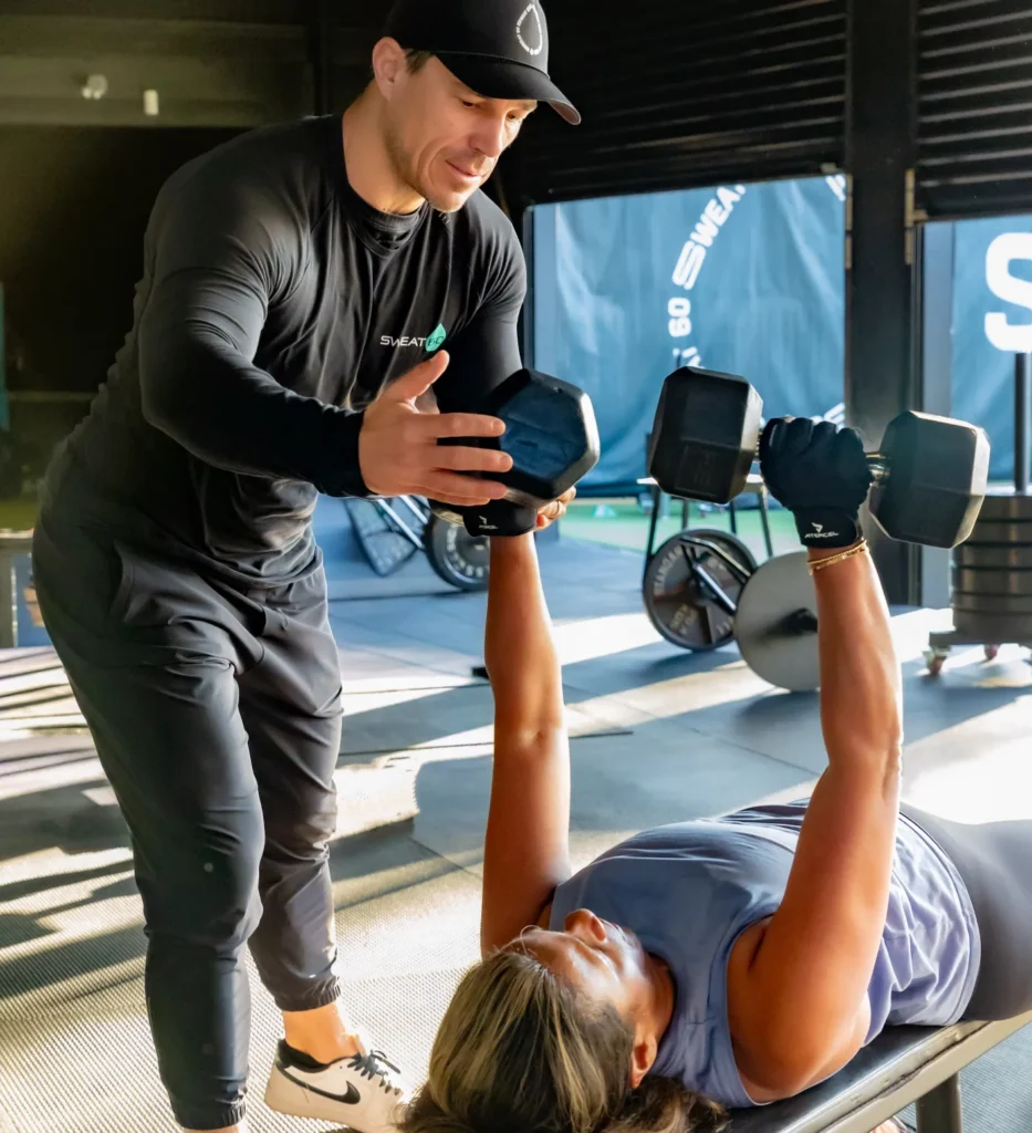 Training at Sweat 60 in Santa Monica